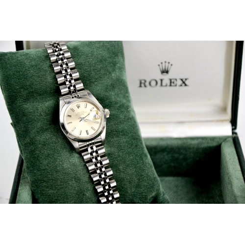 210 - A Rolex Oyster Perpetual ladies stainless steel wristwatch, together with original leather wallet wi... 