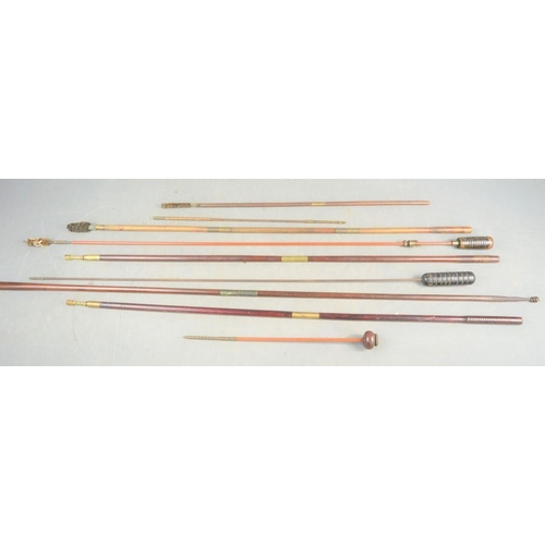 489 - A group of vintage gun cleaning rods, some Parker-Hale examples