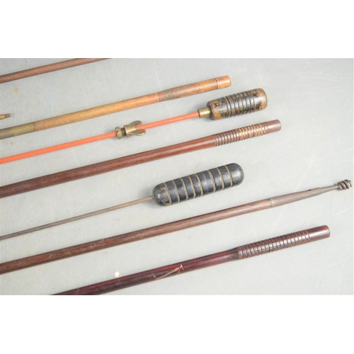 489 - A group of vintage gun cleaning rods, some Parker-Hale examples