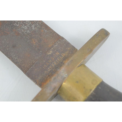 506 - A 19th century spear point Bowie knife by Manson of Sheffield, 31cm