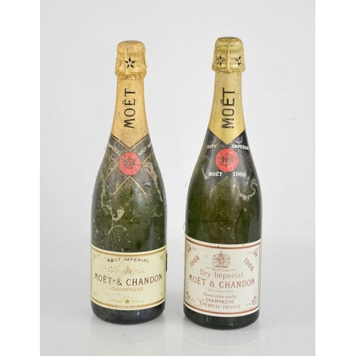 515 - A Moet & Chandon Brut Imperial 75cl and a Moet & Chandon dry Imperial 75cl 1966.