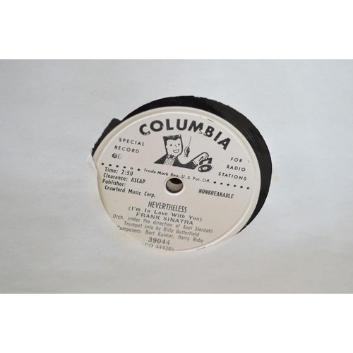 525 - A group of Frank Sinatra 78rpm records to include some early examples and samplers for radio station... 