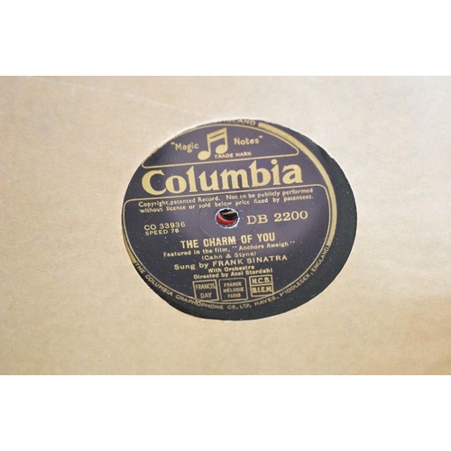 525 - A group of Frank Sinatra 78rpm records to include some early examples and samplers for radio station... 