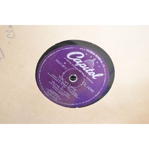 525 - A group of Frank Sinatra 78rpm records to include some early examples and samplers for radio station... 
