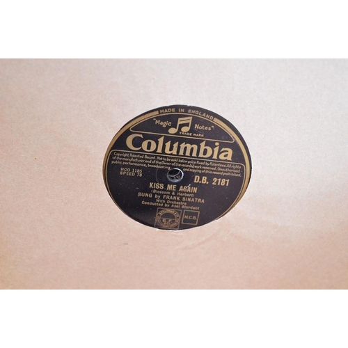 525 - A group of Frank Sinatra 78rpm records to include some early examples and samplers for radio station... 