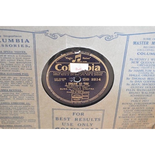 525 - A group of Frank Sinatra 78rpm records to include some early examples and samplers for radio station... 