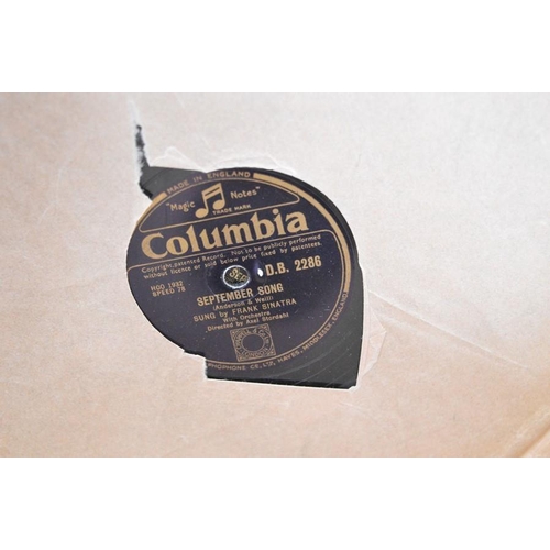 525 - A group of Frank Sinatra 78rpm records to include some early examples and samplers for radio station... 