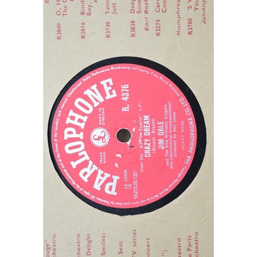 528 - A group of 78rpm records to include Jim Dale, Johnnie Ray, Lew Stone, The Four Aces, Bing Crosby, Er... 