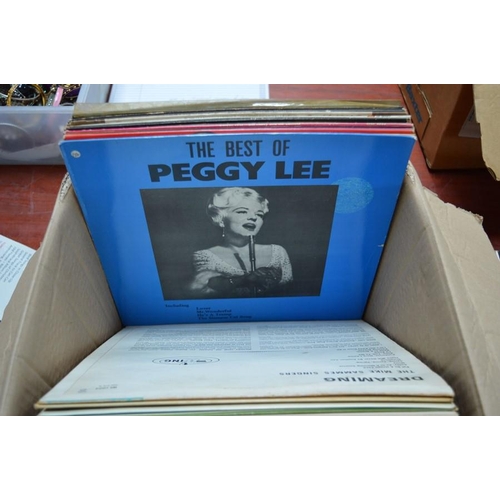 529 - A group of LP records to include Ella Fitzgerald, Lindisfarne, Tammy Wynette, Cliff Richard, Peggy L... 