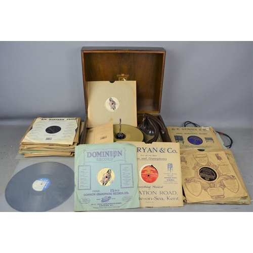 531 - A HMV model 2128A  electric gramophone together with a quantity of 78