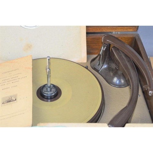 531 - A HMV model 2128A  electric gramophone together with a quantity of 78