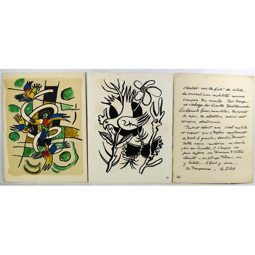 17 - Fernand Leger (French 1881-1955): three prints in colour, printed on both sides, numbered 27, 21 and... 