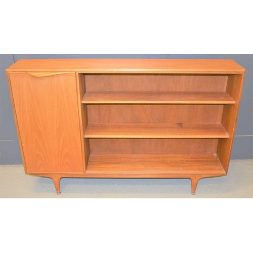 590 - A Mid-Century Mcintosh teak display cabinet, 136cms long x 90cms tall x 25cms deep