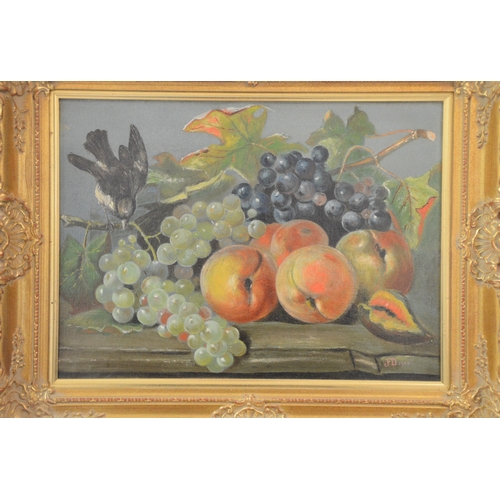 116A - J. Digas (20th century), oil on canvas, Still life of fruit signed. (Dimensions: 37 by 27cm.)