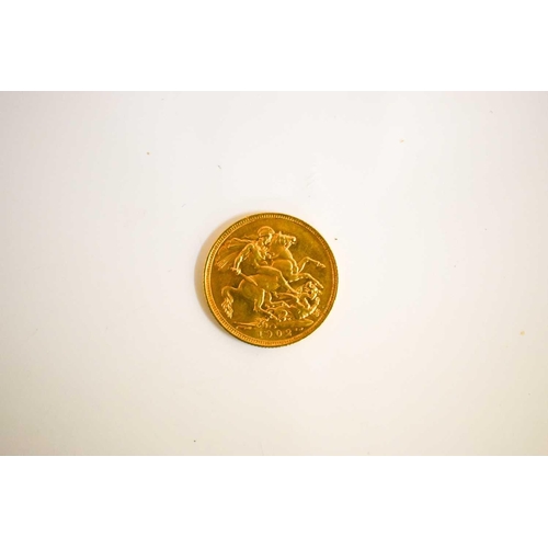 21 - An Edward VII full gold sovereign dated 1902 and with Sydney mint mark.