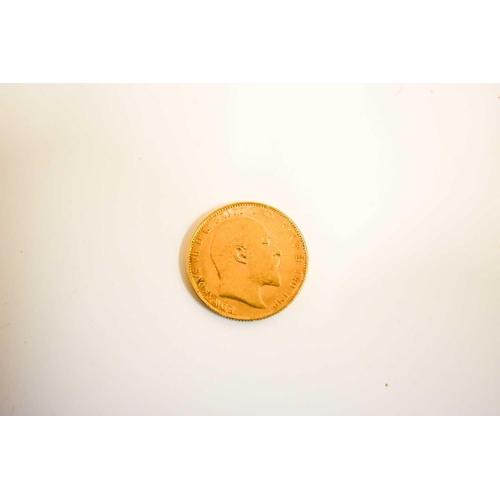 38 - An Edwardian VII full gold sovereign dated 1908 and with Perth mint mark.