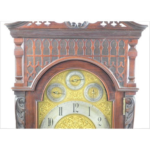 10 - A late Victorian 'Directors' Bracket Clock retailed by Maple & Co Ltd, London with silvered chapter ... 