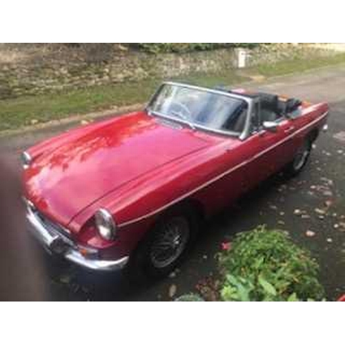 380 - A red vintage MG B Sports, 1840cc, petrol, 2 Axle-Rigid body, registration number DGW 544H, 31,540 m... 