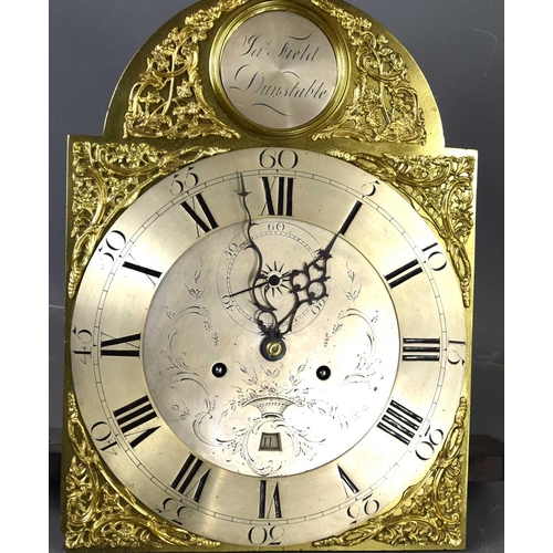 59 - A late 18th century longcase clock twin movement by James Field of Dunstable, the brass dial having ... 