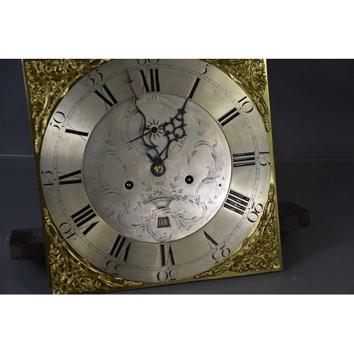 59 - A late 18th century longcase clock twin movement by James Field of Dunstable, the brass dial having ... 