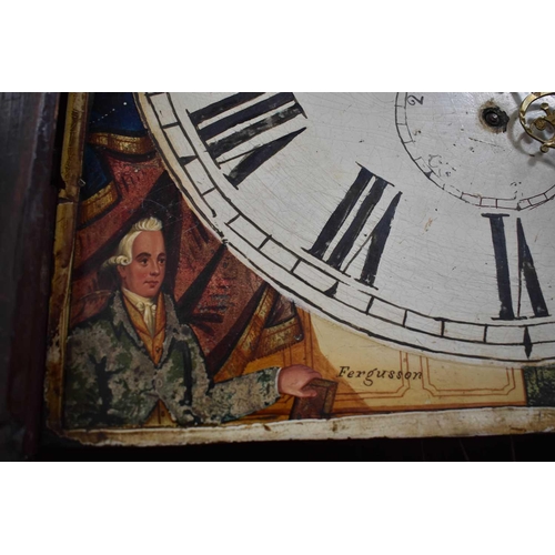 63 - A fine 19th century mahogany longcase clock with an arched painted Roman numeral dial with subsidiar... 