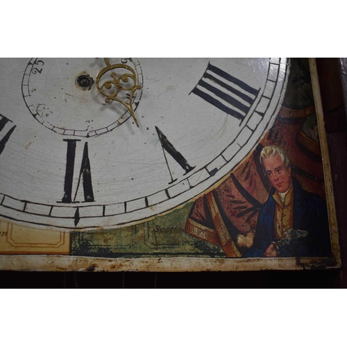 63 - A fine 19th century mahogany longcase clock with an arched painted Roman numeral dial with subsidiar... 