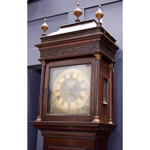 70 - A 18th century West Country oak longcase clock by Edward Bilbie of Chewstoke, the brass dial having ... 