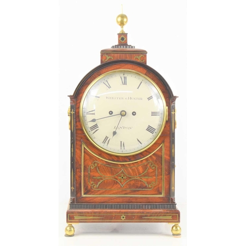 9 - A Regency mahogany cased bracket clock with twin fusse movement, the dial signed Webster & Hunter, L... 