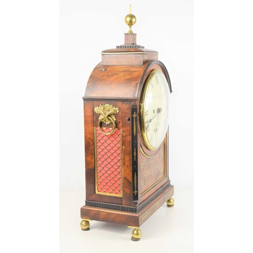 9 - A Regency mahogany cased bracket clock with twin fusse movement, the dial signed Webster & Hunter, L... 