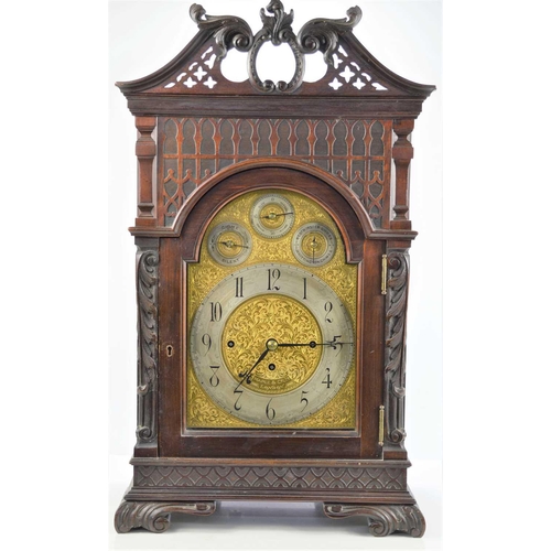 10 - A late Victorian 'Directors' Bracket Clock retailed by Maple & Co Ltd, London with silvered chapter ... 