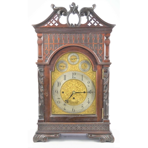 10 - A late Victorian 'Directors' Bracket Clock retailed by Maple & Co Ltd, London with silvered chapter ... 