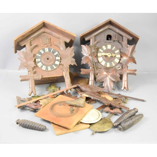 115 - Two Black Forest style cuckoo clocks, both a/f.