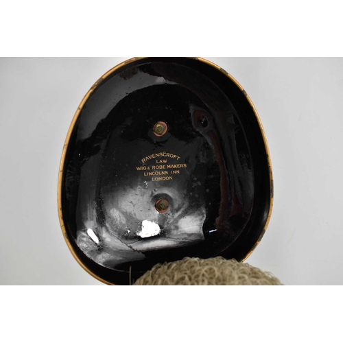 142 - An antique barristers wig and original display tin, by Ravenscroft Law, Wig & Robe Makers, Lincolns ... 