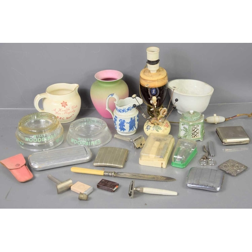 180 - A group of collectable items to include a Whitbread advertising lamp, Wills Woodbine ashtray, Ever-R... 