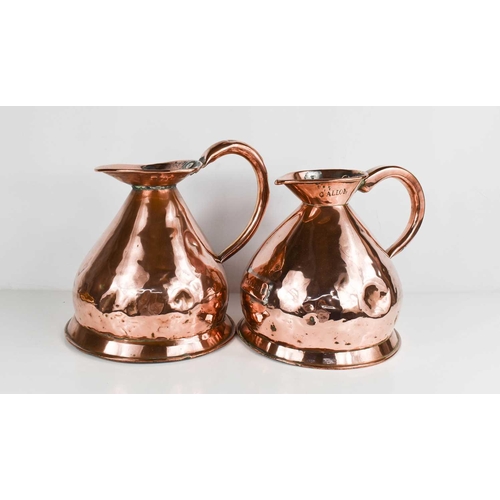 212 - A pair of 19th century copper Gallon measures.