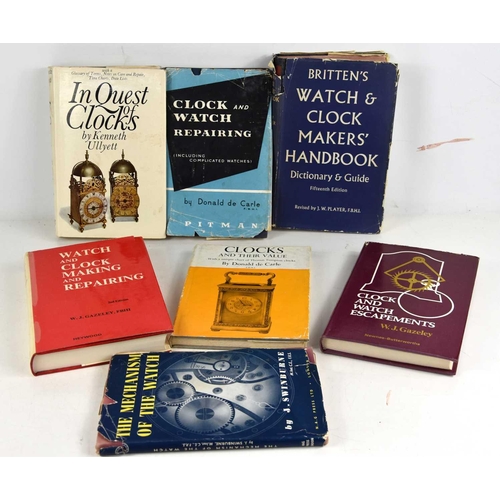 228 - Seven horological related books to include The Mechanism of the watch by J. Swinburne, In Quest of C... 