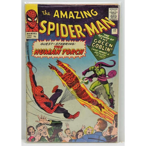 236 - Marvel Comics: The Amazing Spiderman #17 / No17, guest starring The Human Torch, published 1964, 9d ... 