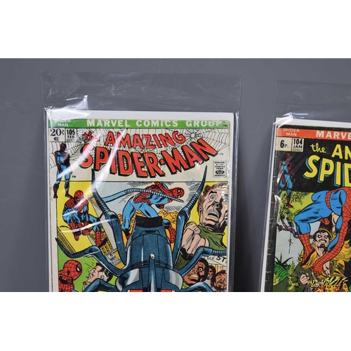 246 - Marvel Comics: The Amazing Spiderman issue numbers #103 to #128, published 1972 and 1973, featuring ... 