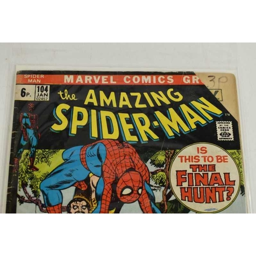 246 - Marvel Comics: The Amazing Spiderman issue numbers #103 to #128, published 1972 and 1973, featuring ... 