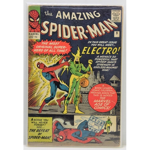 252 - Marvel Comics: The Amazing Spiderman #9 / No.9, first appearance of Electro, published 1964, 9d copy... 