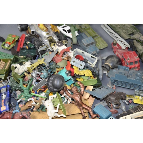 323 - A group of Lesney and Dinky diecast toys together with various Action Man accessories, plastic soldi... 