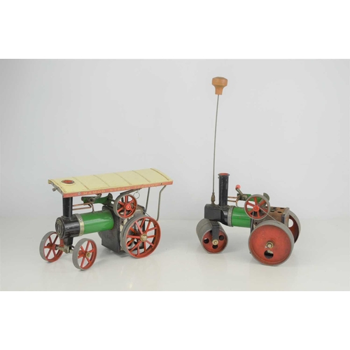 350 - A Mamod steam roller together with a Mamod steam tractor, no burners.