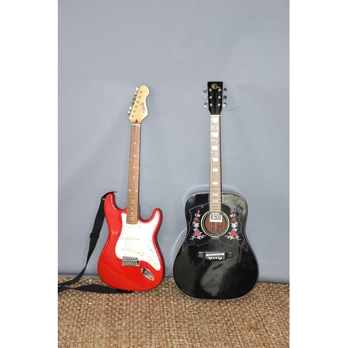 398 - A Falcon electric guitar together with a K-500 electric guitar.