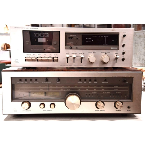 399 - A vintage Luxman R-1050 solid state stereo receiver together with a Luxman k-5A stereo cassette deck... 