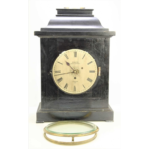 41 - A late 19th century bracket clock by Richard Webster of Queen Victoria Street London, the five pilla... 