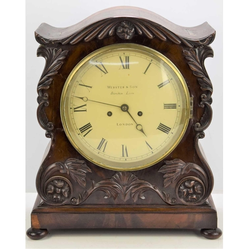 43 - A 19th century Webster & Son, Birchin Lane, London, twin fusee bracket clock, the signed white dial ... 