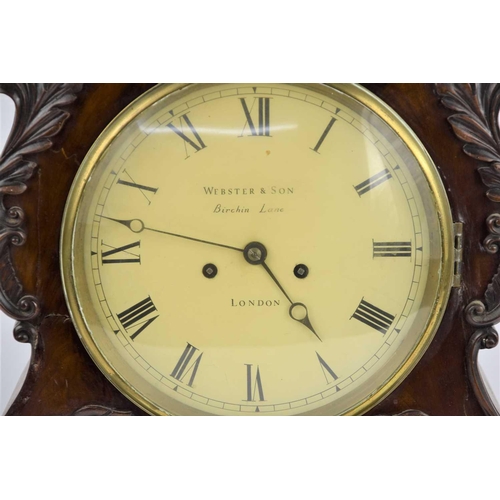 43 - A 19th century Webster & Son, Birchin Lane, London, twin fusee bracket clock, the signed white dial ... 