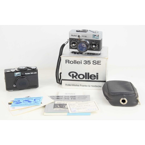 445 - A Rollei 35 SE Compact Camera, chrome, made in Singapore, serial number 503400298, with original pap... 