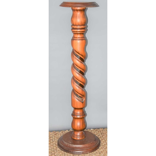 469 - A mahogany jardiniere stand with barley twist centre, 98cm high.