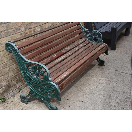 473 - A cast iron Coalbrookdale style garden bench.